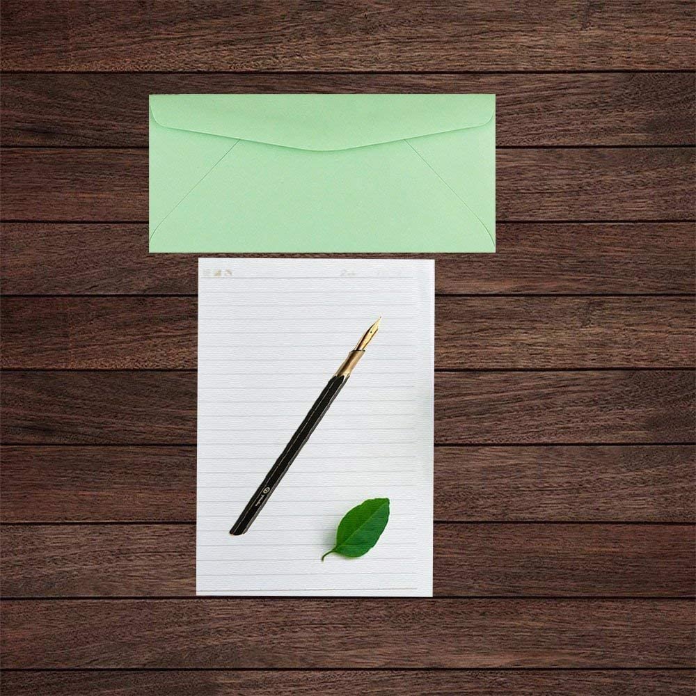 50 Business Envelopes, Standard Flap (Green, 9.5" x 4.125")