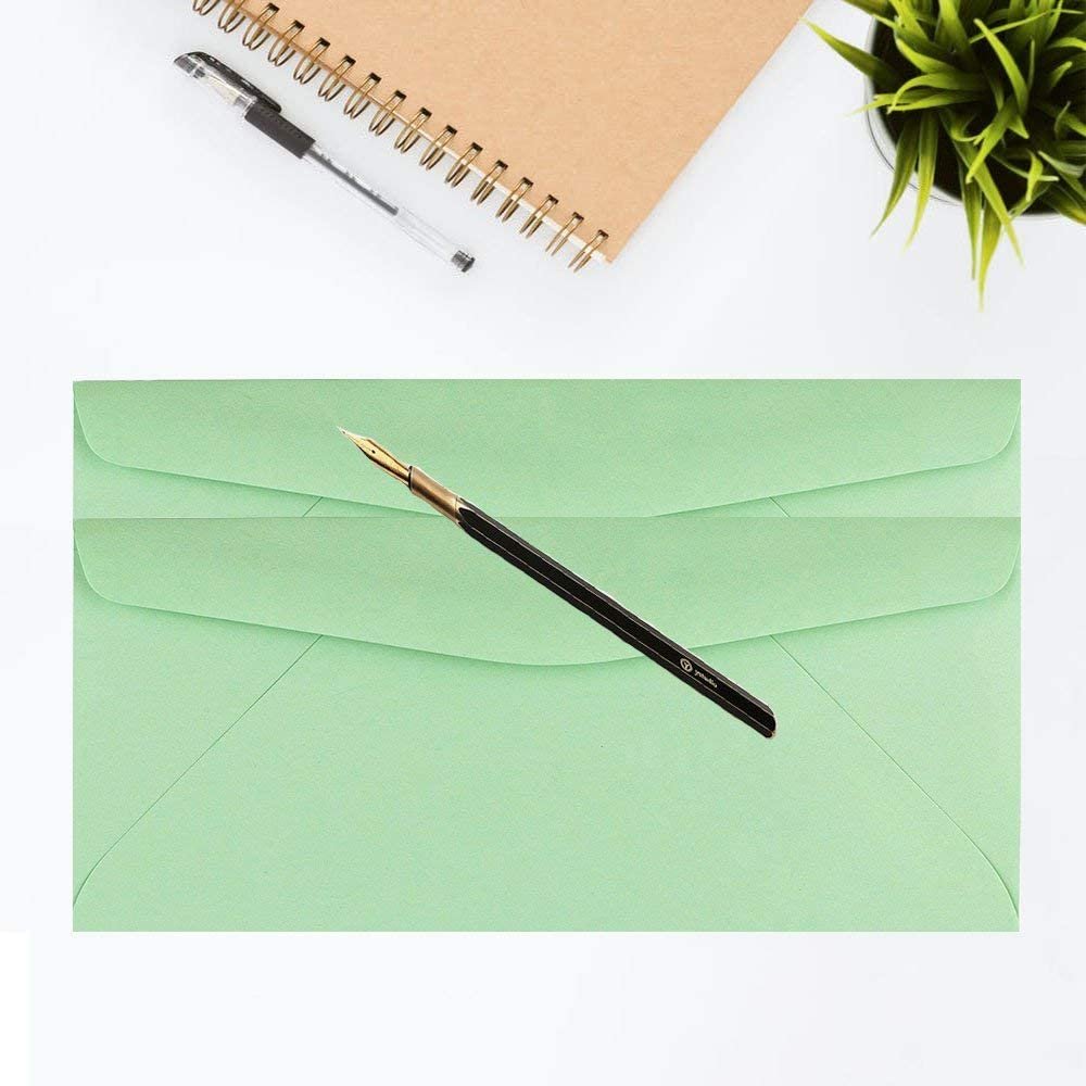 50 Business Envelopes, Standard Flap (Green, 9.5" x 4.125")