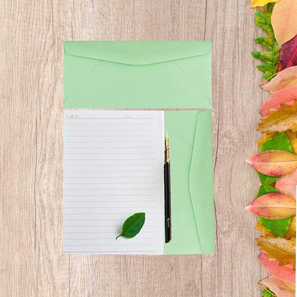 50 Business Envelopes, Standard Flap (Green, 9.5" x 4.125")