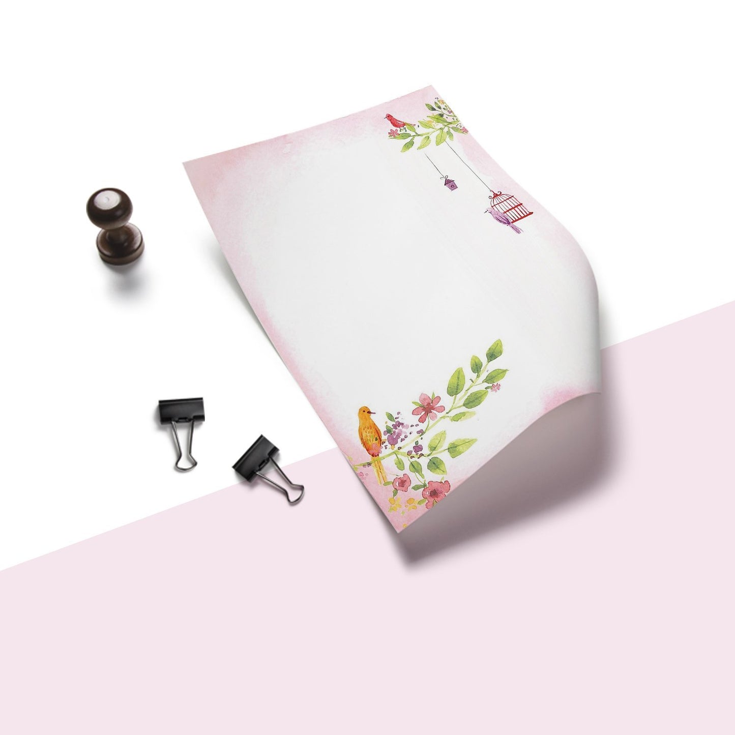 100 Stationery Paper - Cute Floral Designs for Writing Letters, Notes, and Invitations - Perfect for Bridal Shower, Birthdays, Engagement Party, Anniversary, Wedding, VIP and Other Occasions - Seaweed