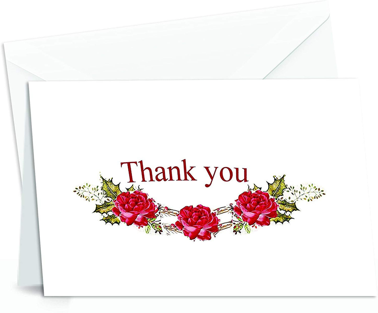 Amazing Thank You Cards with Envelopes - 4x7 Inches of 50 White Card Notes with Blank Greeting Space - for Greetings, Business, Anniversary, Graduation, Wedding - Adorable Birds and Hearts Design