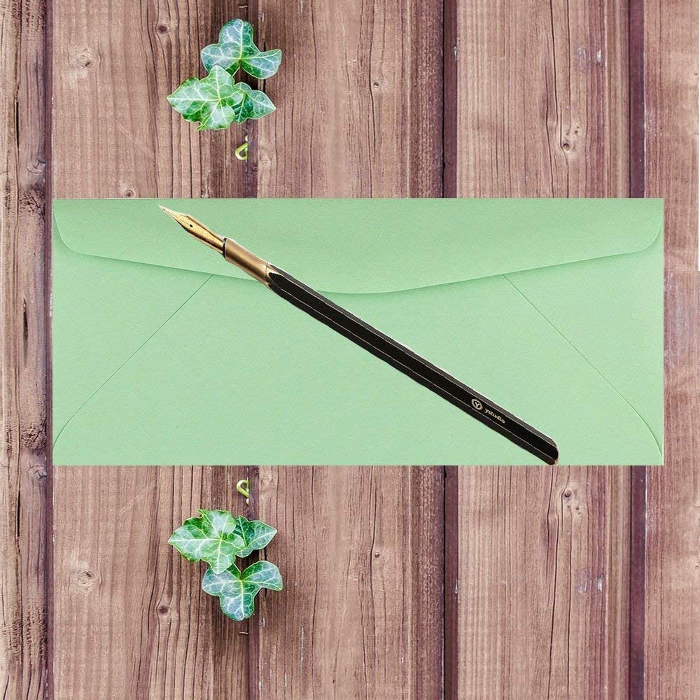 50 Business Envelopes, Standard Flap (Green, 9.5" x 4.125")