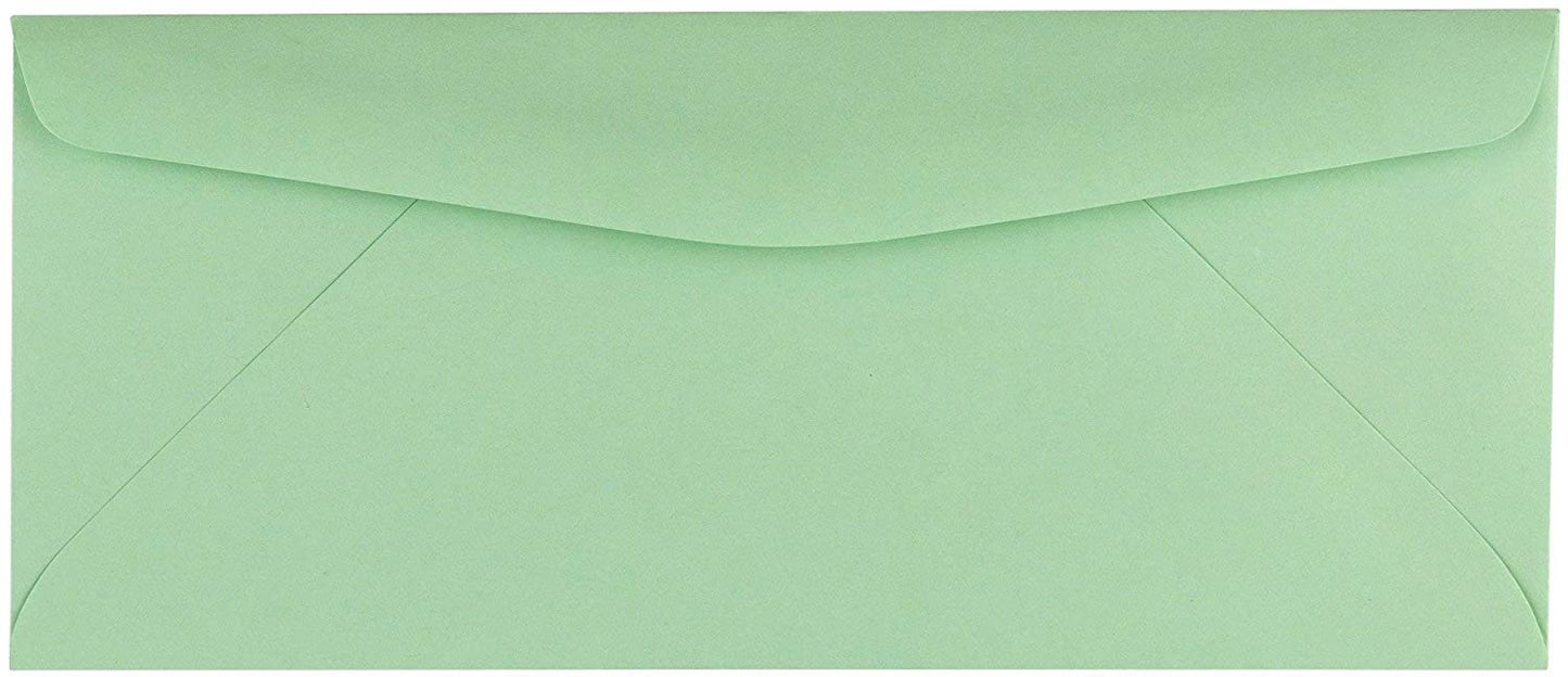 50 Business Envelopes, Standard Flap (Green, 9.5" x 4.125")