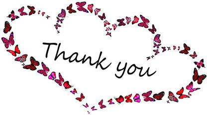 Thank You Cards Set - Perfect Gift for Anniversary, Graduations, Weddings - 50 Amazing 4x7 Inches of White Note Cards with Blank Greeting Space - Envelopes Included - Classic Dark Pink Roses Design