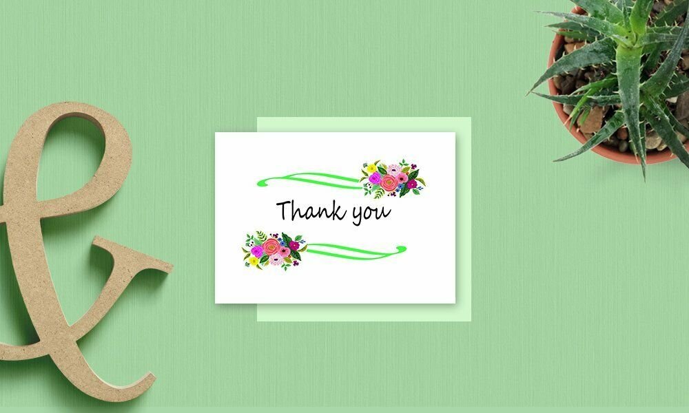 Thank You Cards Set - Perfect Gift for Anniversary, Graduations, Weddings - 50 Amazing 4 x 7 Inches of White Note Cards with Blank Greeting Space - Envelopes Included - Pink Curvy Line Form Design