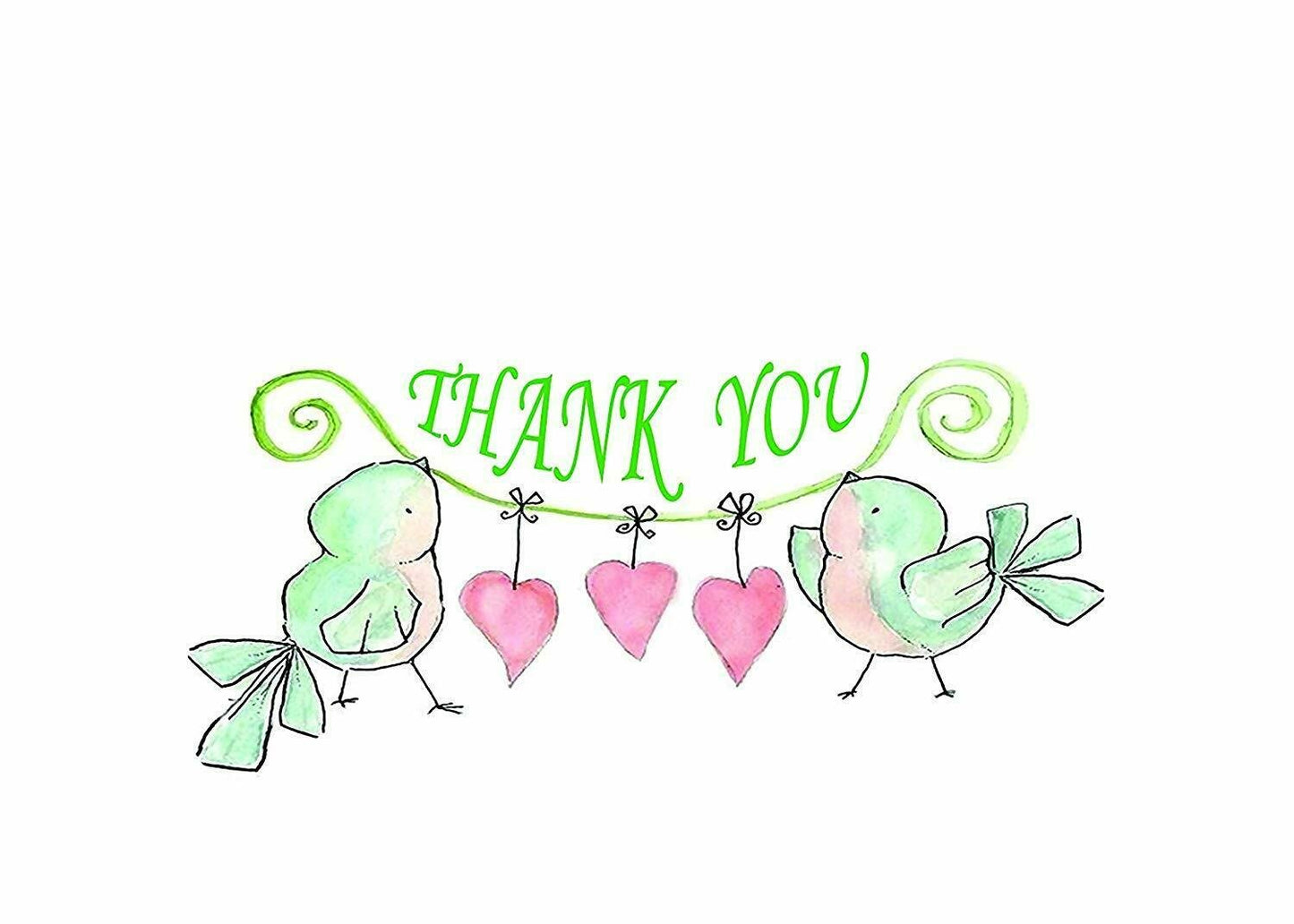 Thank You Cards with Envelopes - Perfect for Business, Anniversary, Graduation, Weddings - 4 x 7 Inches of 50 Amazing White Note Cards with Blank Greeting Space - Perfectly Formed Butterfly Design
