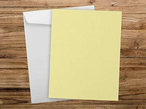 50 Colored Cream Sheet Card Stock Paper - Vellum Bristol Cover, Copy Paper, Printer Paper, 67lbs, 147gsm, 8.5" x 11", Legal Size Cardstock Paper, Thick Paper