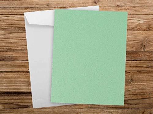 50 Colored Green Sheet Card Stock Paper - Vellum Bristol Cover, Copy Paper, Printer Paper, 67lb, 147gsm, 8.5" x 11" Thick Paper
