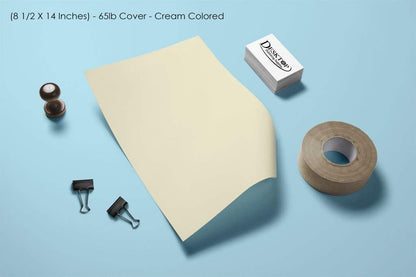 50 Sheet Card stock Paper - Cream colored 65lb Cover Legal size of 8.5 x 14 Inches