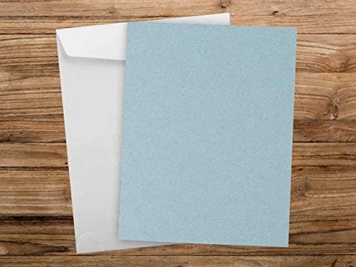 50 Colored Blue Sheet Card Stock Paper - Vellum Bristol Cover, Copy Paper, Printer Paper, 67lb, 147gsm, 8.5" x 11" Thick Paper