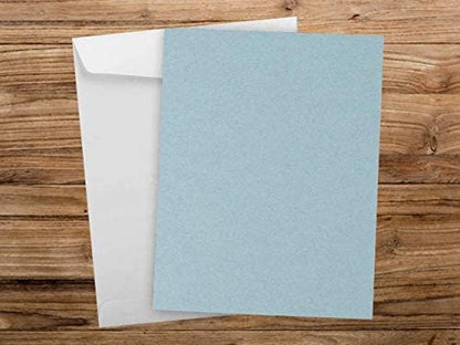 50 Colored Blue Sheet Card Stock Paper - Vellum Bristol Cover, Copy Paper, Printer Paper, 67lb, 147gsm, 8.5" x 11" Thick Paper