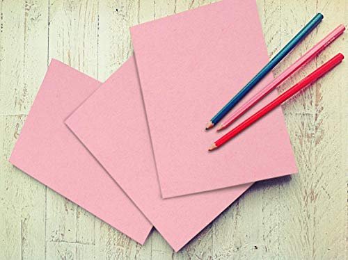 50 Colored Pink Sheet Card Stock Paper - Vellum Bristol Cover, Copy Paper, Printer Paper, 67lb, 147gsm, 8.5" x 11" Thick Paper