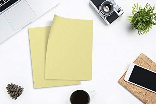 50 Colored Cream Sheet Card Stock Paper - Vellum Bristol Cover, Copy Paper, Printer Paper, 67lbs, 147gsm, 8.5" x 11", Legal Size Cardstock Paper, Thick Paper
