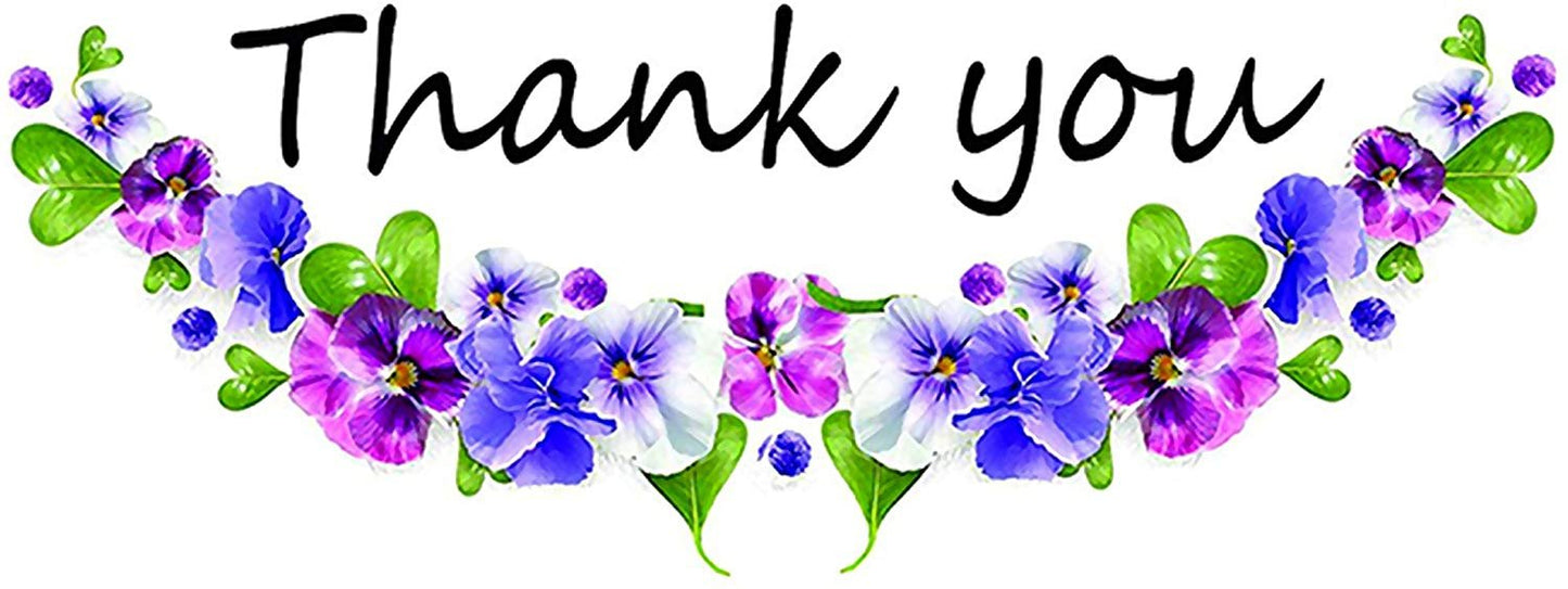 Thank You Cards with Envelopes - 50 Sets of 4 x 7 Inches Amazing White Blank Note Cards - For Invitation Letter, Greetings, Announcements for Business, Anniversary - Beautiful Elegant Floral Design