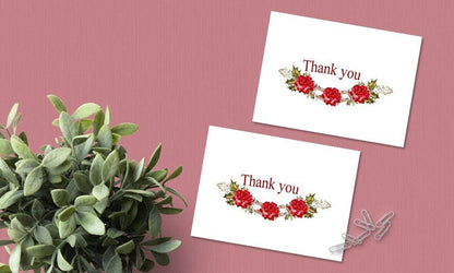 Thank You Cards with Envelopes - Perfect for Business, Anniversary, Graduation, Weddings - 4 x 7 Inches of 50 Amazing White Note Cards with Blank Greeting Space - Perfectly Formed Butterfly Design