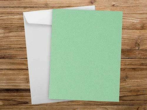 50 Colored Green Sheet Card Stock Paper - Vellum Bristol Cover, Copy Paper, Printer Paper, 67lb, 147gsm, 8.5" x 11" Thick Paper