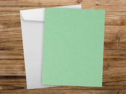 50 Colored Green Sheet Card Stock Paper - Vellum Bristol Cover, Copy Paper, Printer Paper, 67lb, 147gsm, 8.5" x 11" Thick Paper