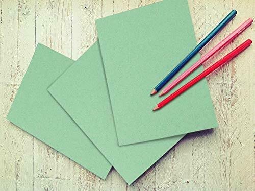 50 Colored Green Sheet Card Stock Paper - Vellum Bristol Cover, Copy Paper, Printer Paper, 67lb, 147gsm, 8.5" x 11" Thick Paper