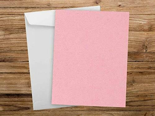 50 Colored Pink Sheet Card Stock Paper - Vellum Bristol Cover, Copy Paper, Printer Paper, 67lb, 147gsm, 8.5" x 11" Thick Paper