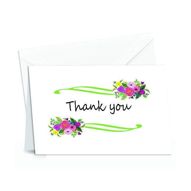 50 Amazing Thank you Note Card and Blank Greeting Space with 50 Envelopes (5 Design Thank you card)