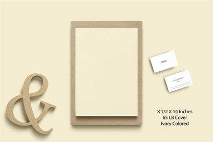 100 Ivory Colored Card Stock Paper - 65lb, Legal Size Heavyweight Printer Paper, Thick Sheet, 8.5 x 14 Inches