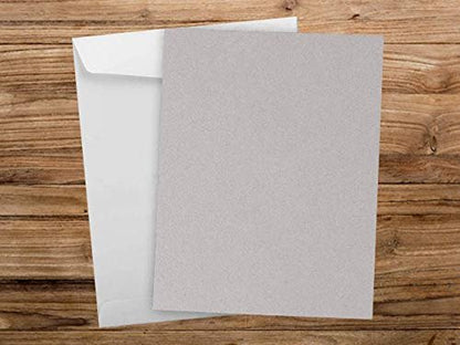50 Colored Gray Sheet Card Stock Paper - Vellum Bristol Cover, Copy Paper, Printer Paper, 67lb, 147gsm, 8.5" x 11" Thick Paper