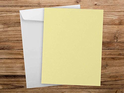 50 Colored Cream Sheet Card Stock Paper - Vellum Bristol Cover, Copy Paper, Printer Paper, 67lbs, 147gsm, 8.5" x 11", Legal Size Cardstock Paper, Thick Paper