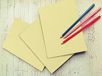 50 Colored Cream Sheet Card Stock Paper - Vellum Bristol Cover, Copy Paper, Printer Paper, 67lbs, 147gsm, 8.5" x 11", Legal Size Cardstock Paper, Thick Paper