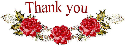 Thank You Cards - 4x7 Inches of 50 Amazing White Note Cards with Blank Greeting Space - Perfect for Business, Anniversary, Graduation, Weddings - Envelopes Included - Beautiful Romantic Floral Design