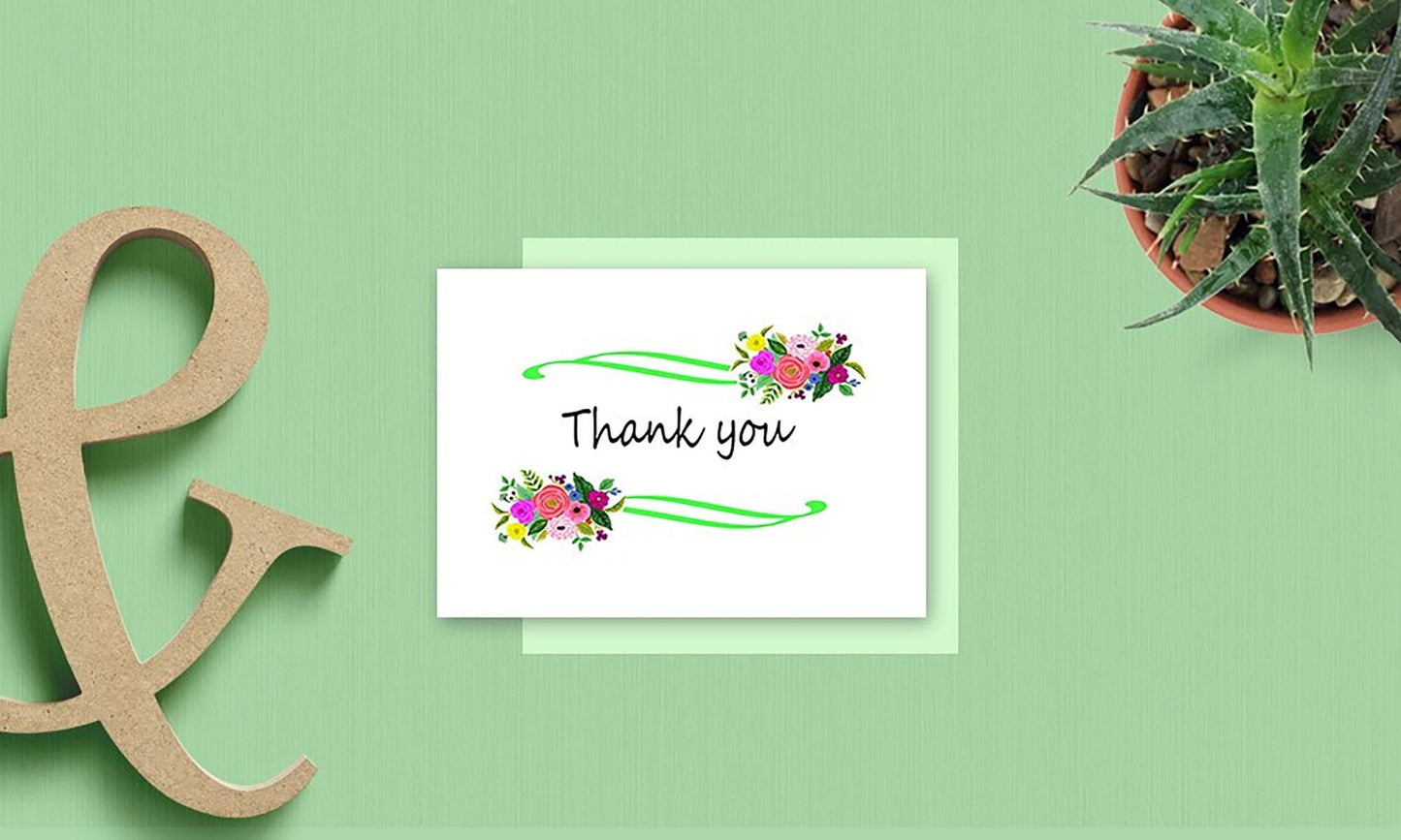 50 Amazing Thank you Note Card and Blank Greeting Space with 50 Envelopes (5 Design Thank you card)