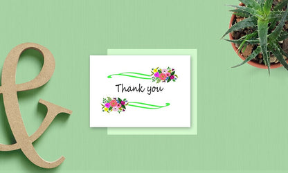 50 Amazing Thank you Note Card and Blank Greeting Space with 50 Envelopes (5 Design Thank you card)