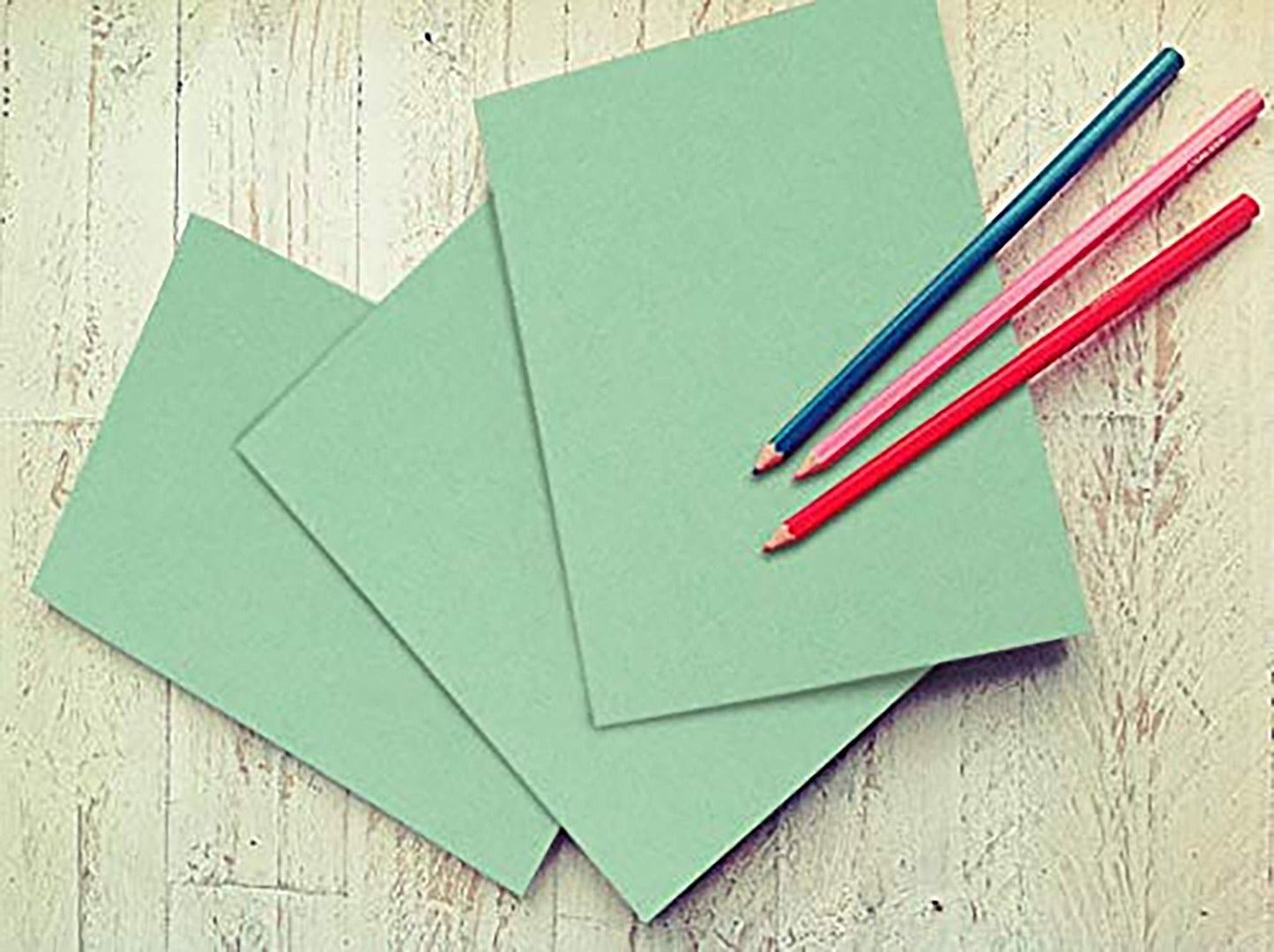 50 Colored Green Sheet Card Stock Paper - Vellum Bristol Cover, Copy Paper, Printer Paper, 67lb, 147gsm, 8.5" x 11" Thick Paper