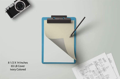 100 Ivory Colored Card Stock Paper - 65lb, Legal Size Heavyweight Printer Paper, Thick Sheet, 8.5 x 14 Inches