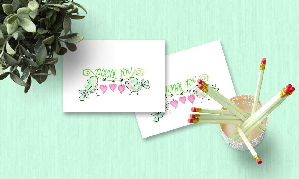 50 Amazing Thank you Note Card and Blank Greeting Space with 50 Envelopes (5 Design Thank you card)