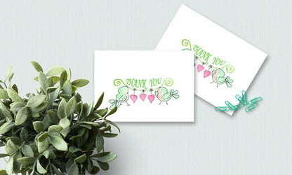 Thank You Cards - 4 x 7 Inches of 50 Amazing White Note Cards with Blank Greeting Space - Perfect for Business, Anniversary, Graduations, Weddings - Envelopes Included - Pink Blooming Floral Design