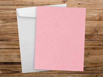 50 Colored Pink Sheet Card Stock Paper - Vellum Bristol Cover, Copy Paper, Printer Paper, 67lb, 147gsm, 8.5" x 11" Thick Paper