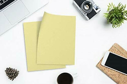50 Colored Cream Sheet Card Stock Paper - Vellum Bristol Cover, Copy Paper, Printer Paper, 67lbs, 147gsm, 8.5" x 11", Legal Size Cardstock Paper, Thick Paper
