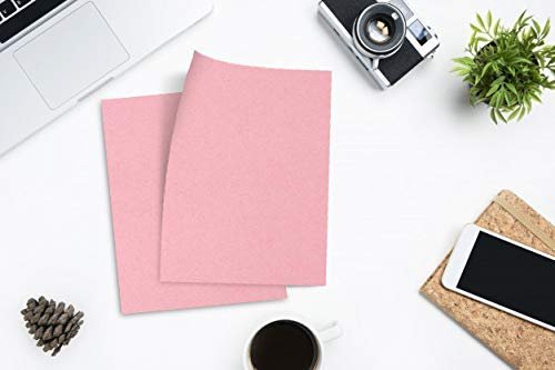 50 Colored Pink Sheet Card Stock Paper - Vellum Bristol Cover, Copy Paper, Printer Paper, 67lb, 147gsm, 8.5" x 11" Thick Paper