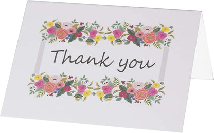 50 Amazing Thank you Note Card and Blank Greeting Space with 50 Envelopes (5 Design Thank you card)